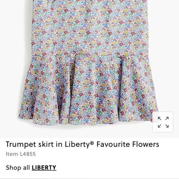 J. Crew Liberty Trumpet Skirt Favourite Flowers Skirt 4P - Picture 11 of 13
